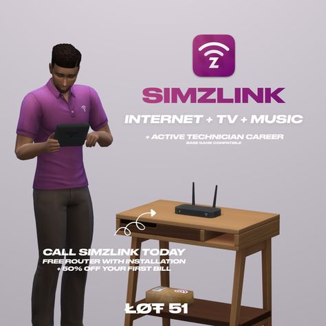 Simzlink Internet Service + Active Career (Now Available to the Public with v0.1.1) | Lot 51 on Patreon Sims 4 Traits, Play Sims 4, Sims 4 Game Mods, Sims 4 Body Mods, Sims 4 Expansions, Tumblr Sims 4, Sims 4 Cc Folder, Play Sims, Sims 4 Gameplay