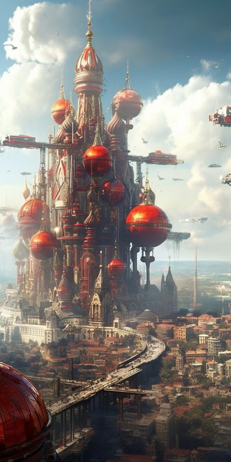 Outer Worlds Art, Dnd Concept, Fantasy Kingdom, Fantasy Town, Future Buildings, Sci Fi City, Story Board, Fantasy City, Fantasy Places