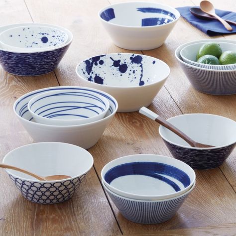 Royal Doulton Pacific Set of 6 Bowls 16cm Tapas Bowls, Modern Kitchen Set, Royal Doulton Tableware, Royal Doulton China, Pasta Bowl Set, Porcelain Dinnerware, Gordon Ramsay, Pacific Blue, Pasta Bowls