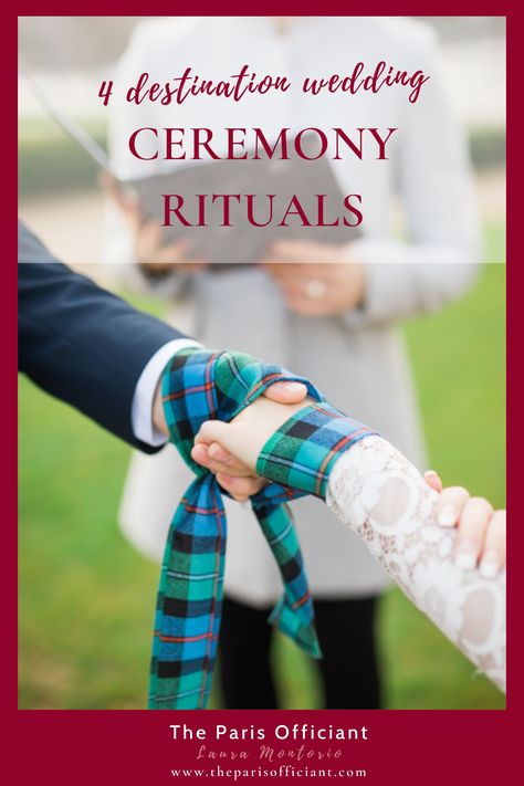 4 best wedding ceremony rituals - destination wedding in Paris France ❤️ celebrant wedding ceremony in Paris, officiant wedding ceremony in France, symbolic ceremony, modern wedding ceremony, meaning romantic personal wedding ceremony script, wedding ritual, ceremony ritual, handfasting, hand fasting, tie the knot, binding of hands, sand ceremony, unity ritual, unity candles, time capsule ritual, wine box ritual, wine ceremony, drinking ritual, intercultural wedding rituals, religious rituals Wedding Ceremony Rituals, Scottish Wedding Themes, Scottish Wedding Traditions, Tartan Wedding, Renewal Ceremony, Handfasting Cords, Wedding Ceremony Script, Vow Renewal Ceremony, Wedding Renewal Vows