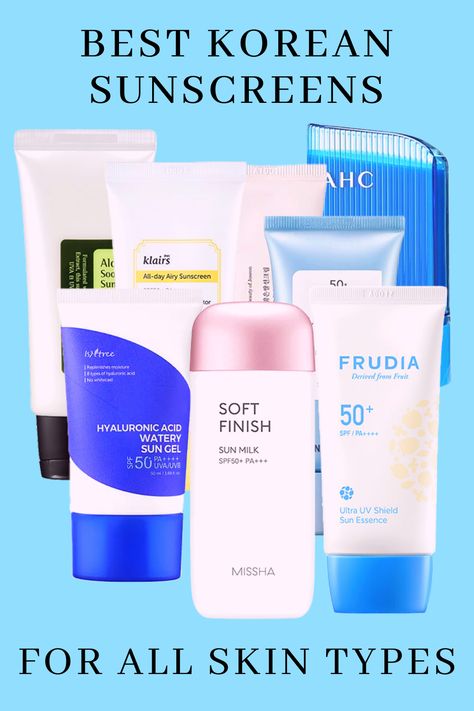 In this article, I talk about the best Korean sunscreens for all skin types. Whether you have sensitive, dry, or oily skin, here you will find a Korean sunscreen that will work for you. Here I also provided some very affordable options, that will fit everyone's budget. Check out the best Korean sunscreens. Best Korean Sunscreen, Sunscreen For Sensitive Skin, Korean Sunscreen, Gel Sunscreen, Sun Damaged Skin, Best Sunscreens, Beauty Companies, Acne Spots, Gentle Exfoliator