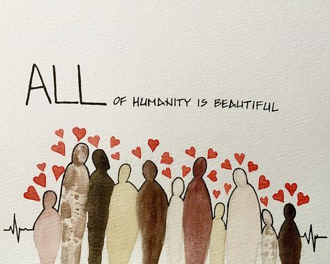 Everyone deserves respect. No one should be treated differently based off of appearance. We all human, worthy of love & life free of fear. #diversity #humanityrestored #watercolor #paintwithpurpose #notsoboringcreations_mrgnbland Respect Drawing Ideas, Respect Drawing, Respect Art, Generosity Quotes, Respect Images, Diversity Poster, Worthy Of Love, Large Mural, Humanity Restored