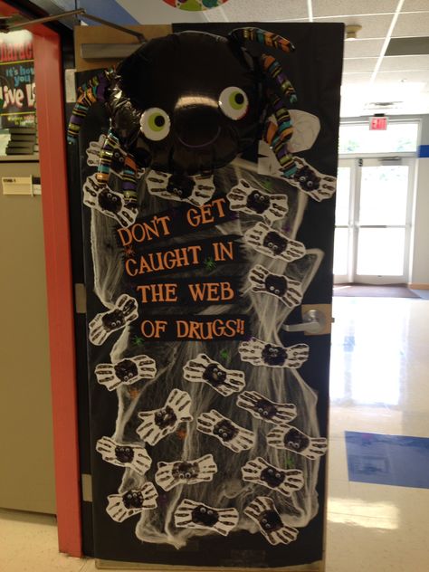 Door Decorations Red Ribbon Week, Red Ribbon Week Door Ideas Schools, Door Decorating Contest Red Ribbon Week, Red Ribbon Door Decorating Ideas, Red Ribbon Week Ideas Elementary Door, Halloween Red Ribbon Week Door Ideas, Red Ribbon Door Decorations, Red Ribbon Door Ideas Schools, Red Ribbon Week Door Decorating Contest