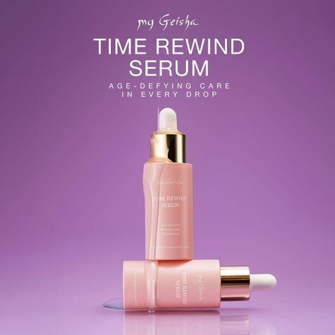 TIME REWIND Serum ✨New! ✨We’re launching the Time Rewind range, in tune with the invigorating energy of spring! Try the Time Rewind serum and discover how, drop by drop, your skin becomes stronger in confronting time. The serum has a lifting effect and improves fine lines, restores elasticity, reduces wrinkles, and gives your skin a radiant appearance. This spring, you’ll feel so good in your own skin! Available in our store MyGeisha Milton Keynes and online at https://mygeishamiltonkeyn... New Product Launch Poster Design, Skincare Campaign, Serum Product, Product Poster, Advertising Ideas, Graphic Design Tutorials Learning, Product Shoot, Retinol Serum, Social Media Design Inspiration