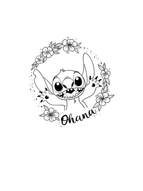 Disney Stitch Tattoo, Lilo And Stitch Tattoo, Disney Inspired Tattoos, Ohana Tattoo, Disney Sleeve Tattoos, Toothless And Stitch, Disney Sleeve, Vinyle Cricut, Stitch Coloring Pages