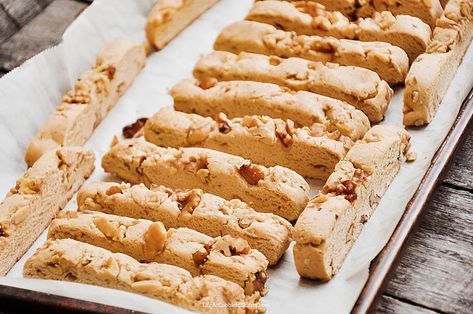 Recipe: Maple Walnut Biscotti | Life At Cobble Hill Farm Walnut Biscotti, Hazelnut Cappuccino, Small Homestead, Egg Alternatives, Biscotti Recipe, Cinnamon Raisin, Cobble Hill, Maple Walnut, Cranberry Orange