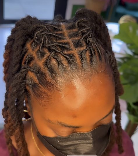 Locs Two Strand Twist Styles, Woman Loc Styles, Small Starter Locs Black Women, Low Tension Loc Styles, Small Starter Locs, Starter Locs Black Women, Two Strand Twist Styles, Starter Locs Two Strand Twist, Locs Two Strand Twist