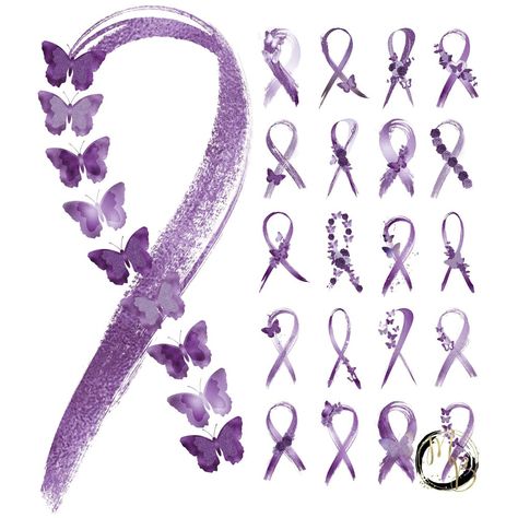 Lymphoma Tattoo, Purple Ribbon Tattoos, Alzheimers Tattoo, Love Symbol Tattoos, Survivor Tattoo, Ribbon Clipart, Awareness Tattoo, Ribbon Tattoos, Clever Tattoos