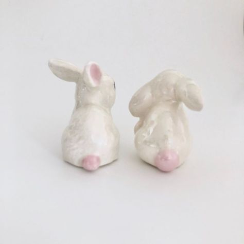 Long Eyelashes, Ceramic Bunny, Bunny Figurine, Rabbit Figurine, Easter Decorations Vintage, Baby Bunny, Clay Charms, Vintage Easter, Diy Clay