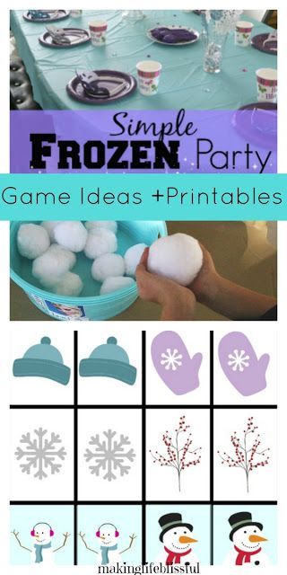 Making Life Blissful: Simple FROZEN Birthday Party Ideas - 2 Frozen Birthday Games, Frozen Birthday Party Games, Disney Party Games, Frozen Party Games, Elsa Birthday Party, Girls Party Games, Frozen Bday Party, Girls Birthday Party Ideas, Mom Crafts