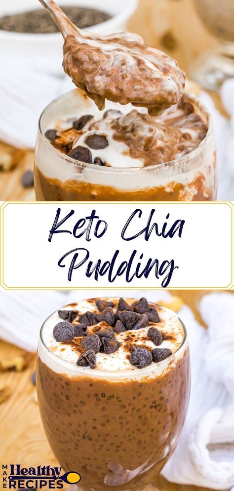 This Overnight Keto Chia Pudding recipe is a fantastic meal prep option for those busy mornings. Simply mix together the chia seeds, milk, and your choice of flavors, then let it sit overnight in the fridge. Enjoy this delicious, nutritious breakfast in the morning! Pudding Recept, Overnight Chia Pudding, Keto Pudding, Nutritious Desserts, Keto Chia Pudding, Chocolate Chia Seed Pudding, Chia Seed Recipes Pudding, Chocolate Chia Pudding, Chia Pudding Recipes