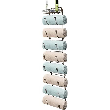 Amazon.com: Bath Towel Rack in Bathroom. Wine Racks in Kitchen. Wall Mounted Shelves for Towels hat Organization. Great Decor Accessories. Metal Hooks. 3 Pieces. Premium Presents Brand. (Black) : Home & Kitchen Wine Rack Towel Holder, Wine Rack For Towels, Metal Towel Racks, Shelves For Bathroom, Bath Towel Racks, Wall Mounted Towel Holder, Towel Racks & Holders, Wall Mounted Towel Rack, Shelf Organizer