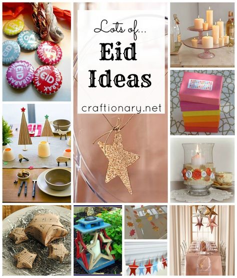 Lots of Eid crafts that you can do here to give your home that festive home made feel. - Bajou Studio Diy Eid Decorations, Eid Moubarak, Decoraciones Ramadan, Eid Ideas, Eid Decorations, Eid Crafts, Diy Bird Bath, Ramadan Activities, Painted Pots Diy