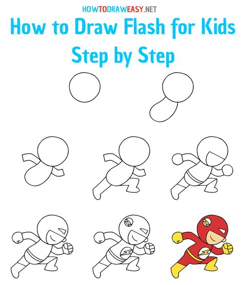 #TheFlash #Flash #DC #ComicBook #Chibi #KidFlash #Light #Run #JusticeLeague #Drawing #Draw #Sketch Super Hero Drawings Easy, Elementary Drawing, Flash Drawing, Draw Comics, Drawing Superheroes, Easy Art For Kids, Art Deco Paintings, Drawing Lessons For Kids, Start Drawing