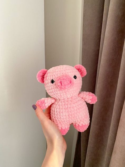 Cute crochet pig amigurumi, soft toy, plush fat pig, pink amigurumi pig, handmade pig toy Crochet toys tutorial #crochettoystutorial #crochet #crochettoy #crochetpattern #crochetpatterns 3.59 Crochet Plushies Pink, Crochet Pig Amigurumi, Pink Amigurumi, Toys Quotes, Pig Amigurumi, Pig Crochet, Pig Plushie, Lion Crochet, Fat Pig