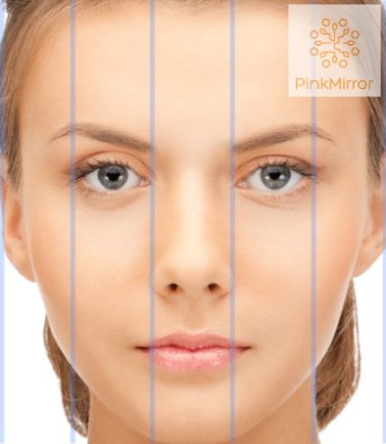 How to calculate the face beauty score? Rule of Fifths! A proportionate face may be divided vertically into fifths with each of those fifths being approximately the width of one eye. Aesthetic balance is considered ideal when the facial features fall within these parameters. The width of the base of the nose is approximately equal to the distance between the eyes. One Eye Aesthetic, Facial Analysis, Face Analysis, Eye Aesthetic, Facial Proportions, Face Structure, European Facial, Facial Aesthetics, Aesthetic Medicine