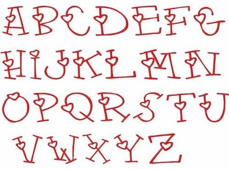 Valentines Fonts Alphabet, Font Types Alphabet, Easy Lettering Styles Alphabet Fonts, Stuff To Make Your Boyfriend, Funky Fonts Alphabet, Love Letter Doodles, What To Get Boyfriend For Valentines Day, Pretty Letter Fonts, Fun Fonts Alphabet