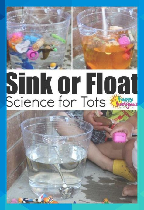 This easy sink or float experiment is a fun beginner physics activity for toddlers and preschoolers, and a great way for kids to learn how to make predictions and observations about density and buoyancy. #ScienceForKids #WaterPlayActivities #boccore1996 Sink Or Float Experiment, Float Or Sink, Physical Science Experiments, Science Activities For Toddlers, Science Experiments Kids Preschool, Pulau Tioman, Physical Science Activities, Science For Toddlers, Sink Or Float