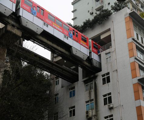 China Train, Chongqing China, Southwest Region, Street Magic, City Planner, Chongqing, Light Rail, City Scene, Urban Spaces