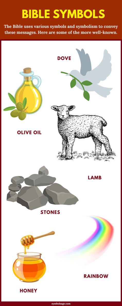 Symbols in the Bible and Their Meaning - Symbol Sage Bible Symbols And Meanings, Christian Symbols And Meanings, Christian Symbols Art, Bible Symbolism, God Symbols Christian, Biblical Meaning Of Colors, Old Christian Symbols, Soap Meaning Bible, Rebirth Symbol