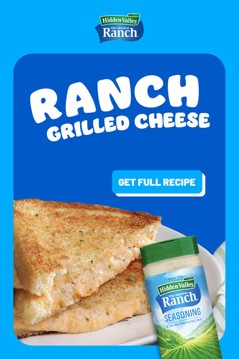 We all love our childhood classics, but upgrading your grilled cheese with zesty, savory Ranch flavor couldn’t be easier (and possibly better). Ranch Grilled Cheese, Grilled Cheese Recipe, Cream Cheese Spread, Hidden Valley Ranch, Grilled Cheese Sandwiches, Grilled Cheese Recipes, Cream Cheese Spreads, Hidden Valley, Monterey Jack