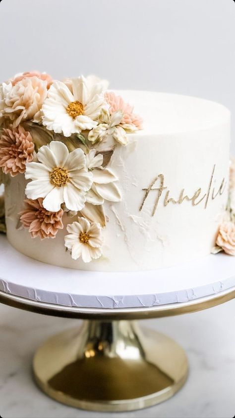 Floral Cake 1st Birthday, Boho Birthday Cake Sweet 16, Spring Floral Cake Ideas, 1st Birthday Flower Cake, Wedding Cakes With Buttercream Flowers, 1st Birthday Cake Flowers, Floral Theme Birthday Party For Women, Buttercream Flower Wedding Cake, Floral Cake Designs Buttercream Flowers