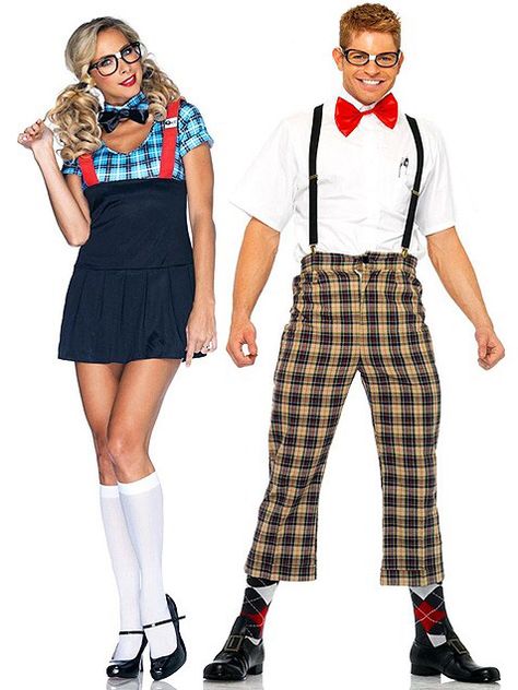 Nerd Couple, Nerd Costumes, Geek Costume, Nerd Costume, Funny Couple Costumes, Nerd Outfits, Couple Costume, Couple Costumes, Couples Halloween Outfits