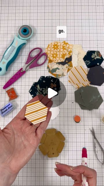 Havel's Sewing on Instagram: "Now that I’ve shown you three ways to cut your hexies for English Paper Piecing this weekend using several Havels quitly tools, let’s glue baste our hexies! 😃

The 1” Tack It Easy press keeps glue off your fingers when basting. You can find those on my website. 

I hope you enjoyed my Havels Sewing IG Take Over this weekend and learning more about my four favorite Havels quilty tools that are a staple in my studio. 

Feel free to follow me over at @seams_sew_me for more quilty fun. Make lovely things quilty friends. 🧡

Fabrics: Juniper collection @sharonhollanddesigns 

#tipsfrombelle #gluebasting #epp #englishpaperpiecing #havelssewing #seamssewme @sewtites" English Paper Piecing, Lovely Things, Paper Piecing, My Website, This Weekend, Glue, Follow Me, Feel Free, Let It Be