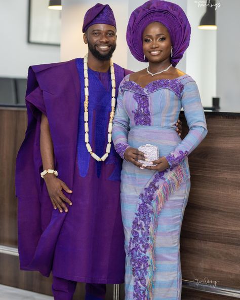 Opeyemi meets Opeyemi & Sparks fly! See Traditional Wedding Photos Yoruba Wedding Dress, Yoruba Traditional Wedding Attire, Nigerian Wedding Dresses Traditional, African Couple, Yoruba Bride, Nigerian Wedding Dress, Nigerian Traditional Wedding, Yoruba Wedding, African Wedding Attire