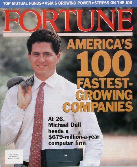 1991 – Fortune magazine features Dell in the list of America’s 100 Fastest-Growing Companies. Multi Billionaire, Michael Dell, Fortune Magazine, Fortune 500, Digital Scale, Work Place, Home Technology, Back To The Future, The 1950s