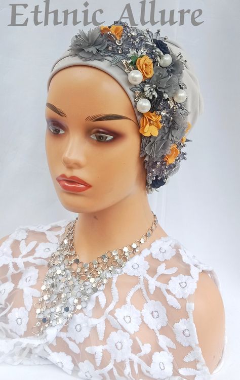 Gele Styles, Flowers Applique, Head Scarfs, Headband Diy, Hand Fans For Wedding, Head Wrap Styles, Hair Scarf Styles, Head Scarf Styles, Head Pieces