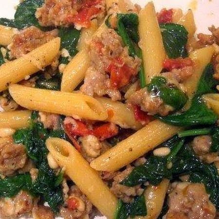 Sausage and Spinach Penne Skillet Supper Dinner Ideas Healthy Recipes, Sausage And Spinach, Dinner Ideas Healthy, Fettuccine Alfredo, Supper Recipes, Spinach Recipes, Think Food, Linguine, Recipes Dinner