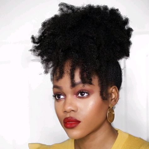 Natural Hair Loving on Instagram: “Love this puff! 💞💞 How often do you where your hair out? Comment down below👇🏾👇🏾 📸: @luchi_loyale . . 💛Follow @NaturalHairLoving . Daily…” Ponytail For Black Women, African Magic, Human Hair Ponytail, Haute Hair, American Hairstyles, Indian Human Hair, How To Grow Natural Hair, Drawstring Ponytail, 4c Natural