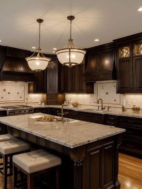 Traditional Kitchen Ideas, Modern Industrial Kitchen, Coastal Kitchen Design, Modern Minimalist Kitchen, Brown Kitchen Cabinets, Dark Wood Kitchens, Traditional Kitchen Design, Minimalist Kitchen Design, Brown Kitchens