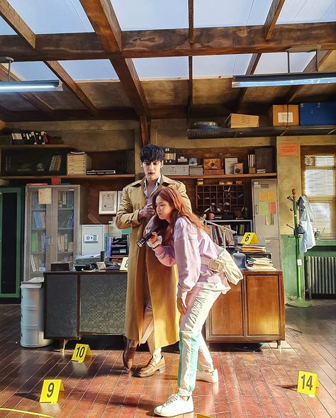 Zombie Detective Kdrama, Zombie Detective, Park Joo-hyun, Park Ju-hyun, Choi Jin Hyuk, Choi Jin, Lee Sung, Drama Series, Purple Aesthetic