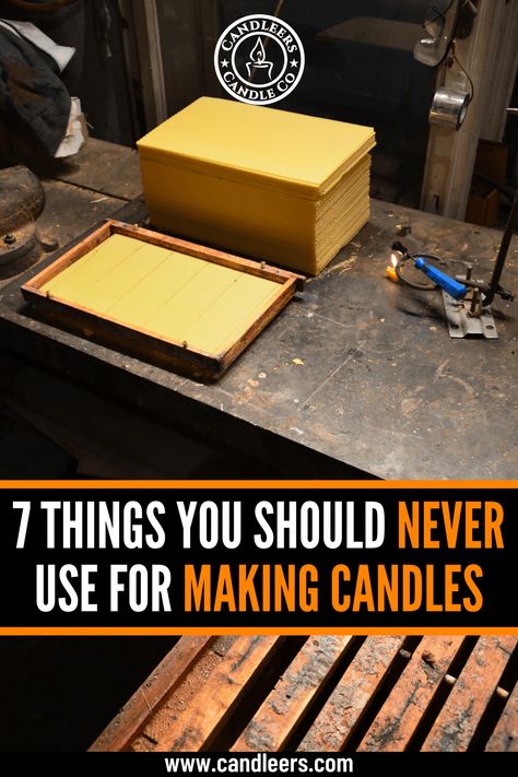 7 Things you should never use for making candles including mica, crayons and wooden bowls. #makingcandles #diycandles #candlemaking #diy #crafts #workfromhome Wood Wick Candle Diy, Homemade Candle Wick, Making Pillar Candles, Diy Candle Containers, Diy Wood Candles, Candle Making Machine, Creating Happiness, Diy Candle Wick, Fire Starters Diy