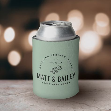 Modern Bloom Wedding Monogram | Sage for $8.35 - Bridal Favors Mixed Typography, Wedding Bridal Party Gifts, Bloom Wedding, Rustic Logo, Beer Sleeve, Rustic Modern Wedding, Bridal Favors, Custom Wedding Favours, Wedding Monogram