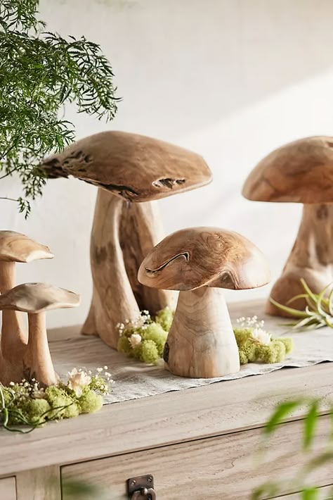 New Arrivals | Terrain Diy Mushrooms, Mushroom Sculpture, Whimsical Woodland, Mushroom Decor, Carving Patterns, Diy Things, Wood Carving Art, Mushroom Art, Carving Art