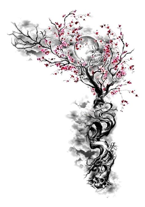 Xenomorph Tattoo, Blossom Tree Tattoo, Mystical Tattoos, Tree Tattoo Designs, Inspiration Tattoos, Tattoo Simple, Tree Of Life Tattoo, Blossom Tattoo, Tattoo Style Drawings