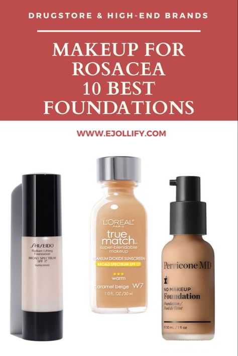 Rosacea usually manifests itself as redness on the center of the face. Rosacea sufferers complain about red bumps, sudden flushes, and sensitive skin that’s easily irritated. That is why makeup for rosacea is tricky. Check out our post to see the best foundations for rosacea from drugstore to high end brands in 2023. Best Foundation For Redness, Foundation For Redness, Best Makeup For Sensitive Skin, Best Foundation For Sensitive Skin, Roscea Help, Best Foundation For Aging Skin Over 50, Makeup For Sensitive Skin, Skincare Obsession, Foundation For Sensitive Skin