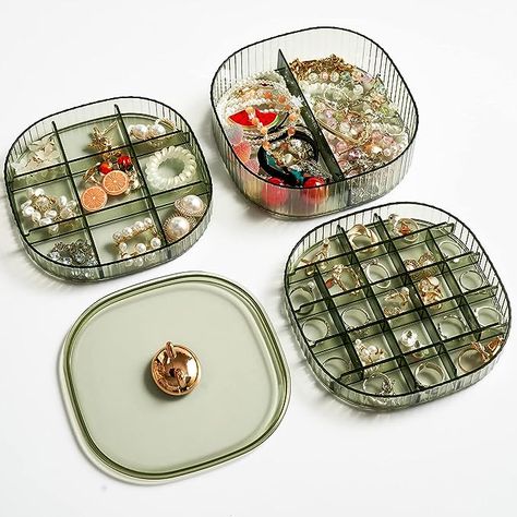 Amazon.com: Sunkaioo Earring Organizer,Stackable 3-Layers Clear Jewelry Box with Lid,Stud Earring Organizer for Women Girls,Earring Box Display Holder for Earrings Ring Studs Bracelet Necklace Crafts(Green) : Clothing, Shoes & Jewelry Stud Earring Organizer, Jewelry Display Organizer, Clear Jewelry, Green Clothing, Jewelry Display Case, Jewelry Organizer Storage, Earring Storage, Acrylic Jewelry, Earring Box