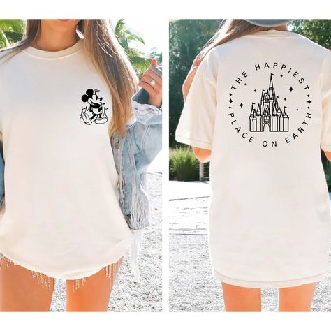 Comfort Colors® the Happiest Place One Earth Shirt, Magical Castle Shirt, Mickey Castle Shirt, Disney Vacation Shirt, Magical Kingdom Shirt - Etsy Magic Kingdom Outfit, Disney Attire, Disney Trip Outfits, Disney Fits, Custom Disney Shirts, Disney Birthday Shirt, Disney Family Shirts, Magical Castle, Disney Themed Outfits