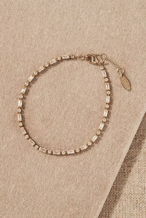 BHLDN Wedding Collection | Bridal Gowns & More | Anthropologie Gold Bridal Bracelet, Pisces Bracelet, Bridesmaids Accessories, Bride Bracelet, Bhldn Wedding, Crystal Anklet, Wedding Bracelets, Crystal Chandelier Earrings, Jewelry Photoshoot