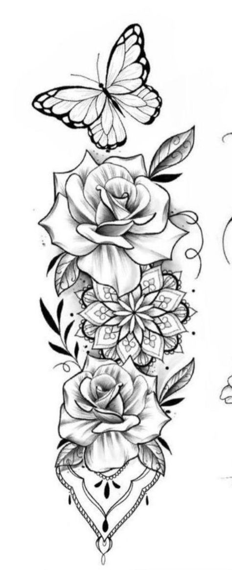 Dark Half Sleeve Tattoos For Women, Flower And Butterfly Sleeve Tattoo, Thigh Tattoos Butterfly, Butterfly Forearm Tattoo Women, Esther Tattoo, Flower And Butterfly Tattoo Sleeve, Foot Tattoo Designs, Rose And Butterfly Tattoo, Unique Half Sleeve Tattoos