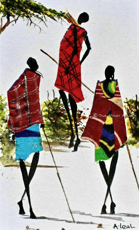 Naivasha Kenya, African Pattern Design, African Artwork, Afrique Art, African Paintings, Afrikaanse Kunst, Watercolor Art Paintings, Girl Drawing Sketches, African Art Paintings