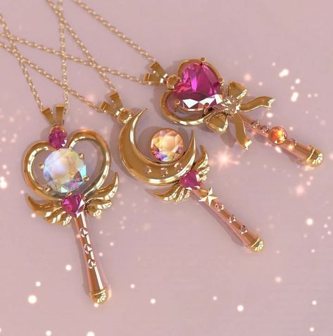 Core Aesthetics, Moon Necklaces, Rose Gold And Gold, Magical Accessories, Anime Jewelry, Queen Fashion, Kawaii Jewelry, Pastel Fashion, Magical Jewelry