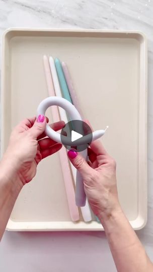 Candle Bending, Bent Candles, Candle Tutorial, Cute Craft, Tapered Candles, Michael Store, Makeup Sponge, Taper Candles, Diy Candles