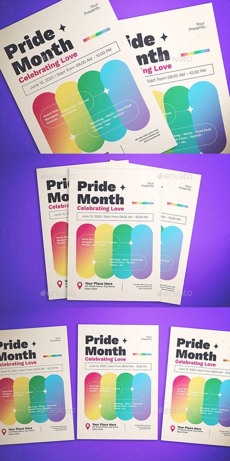 Pride Month Flyer - Flyers Print Templates Pride Flyer Design, Pride Month Campaign, Pride Graphic Design Poster, Pride Social Media Post, Lgbtq Graphic Design, Rainbow Poster Design, Pride Event Poster, Pride Month Graphic Design, Diversity Graphic Design