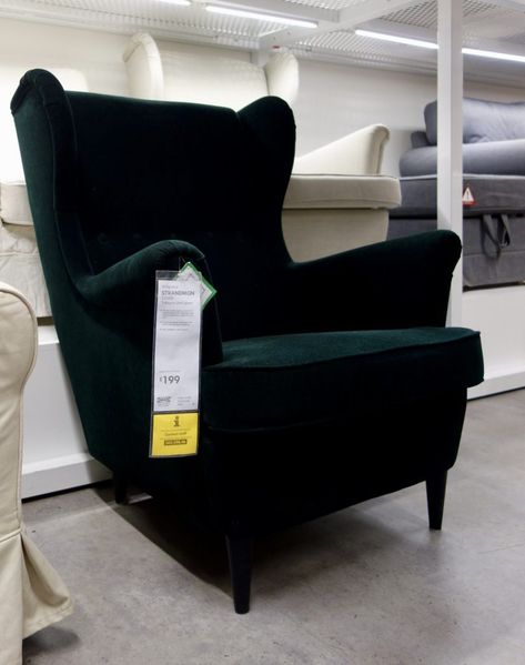 Ikea STRANDMON Wingback chair in Green Ikea Wingback Chair, Strandmon Ikea, Strandmon Chair, Ikea Stocksund, Ikea Strandmon, Plush Armchair, Outdoor Chair Set, Ikea Design, Ikea Living Room