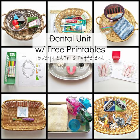 Dental Unit w/ Free Printables - Every Star Is Different Dental Health Unit, Dental Health Week, Dental Health Preschool, Free Printables For Kids, Human Body Activities, Community Helpers Theme, Dental Health Month, Human Body Unit, Health Unit